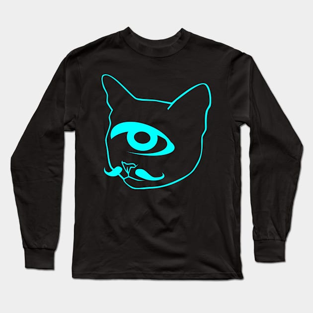 Cyclops Neon Cat Long Sleeve T-Shirt by FromBerlinGift